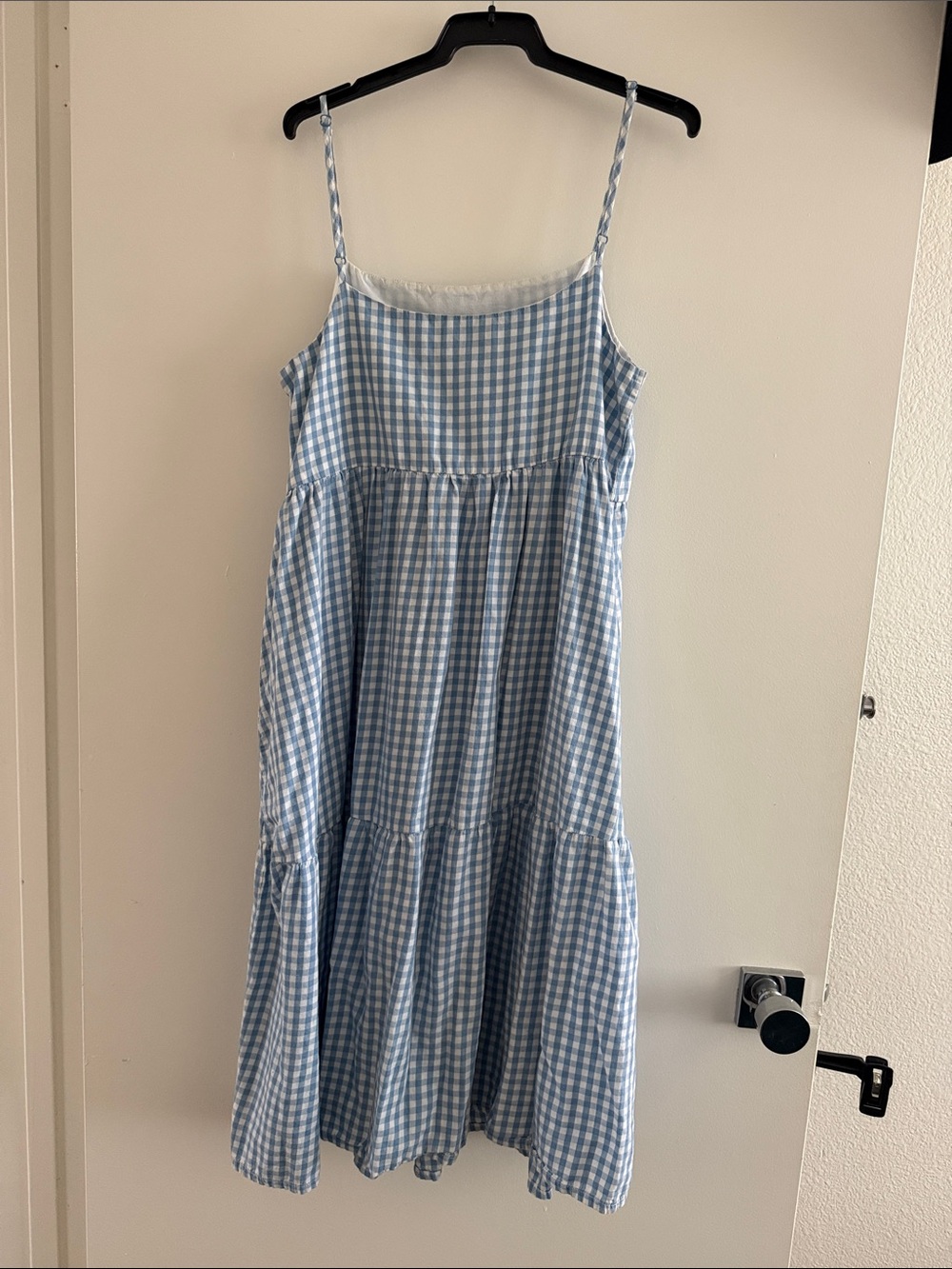Brixton Cotton Blue and White Gingham Midi Sundress - Picture 3 of 4